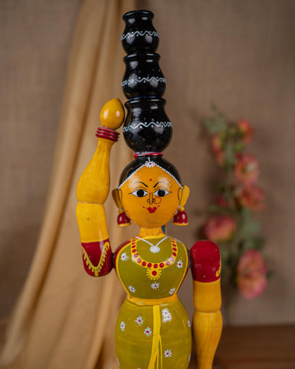 Kondapalli - Lady with 3 Pot - 20 inch - WL5395