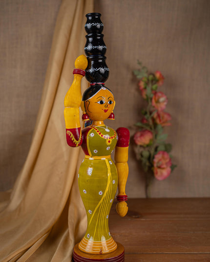 Kondapalli - Lady with 3 Pot - 20 inch - WL5395