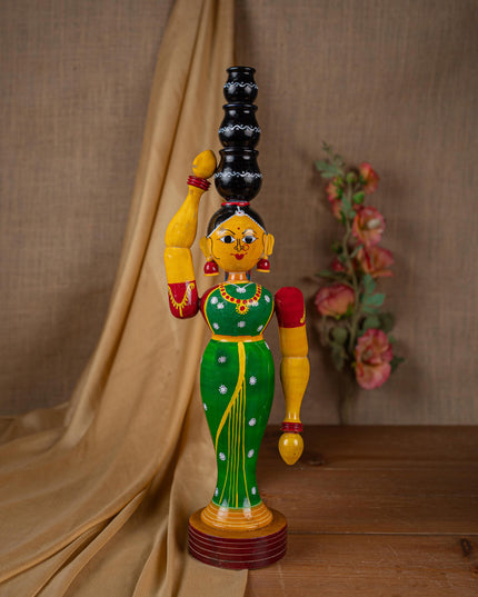Kondapalli - Lady with 3 Pot - 20 inch - WL5395