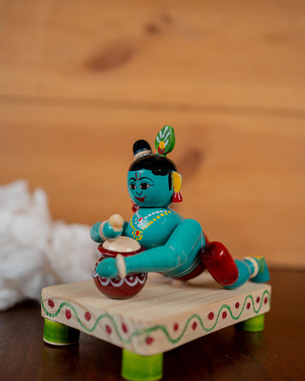Kondapalli - Crawling Krishna with Butter Pot - 6 inch - WL5397