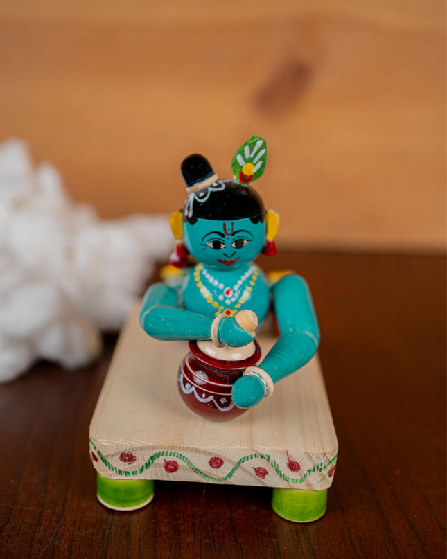 Kondapalli - Crawling Krishna with Butter Pot - 6 inch - WL5397
