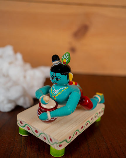 Kondapalli - Crawling Krishna with Butter Pot - 6 inch - WL5397