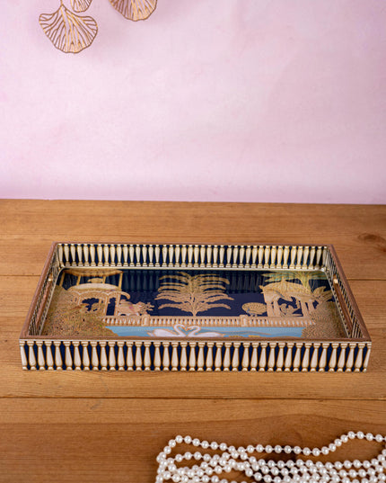 Digital Printed Tray with Swan Theme - 13x7 inch - WL5401