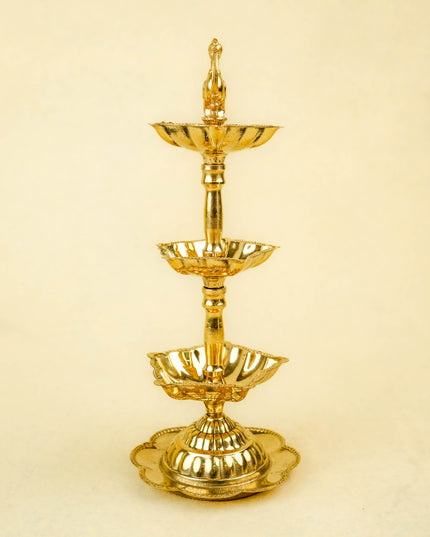 Brass Annapakshi Diya - 3 Step - 8 inch - WL5403