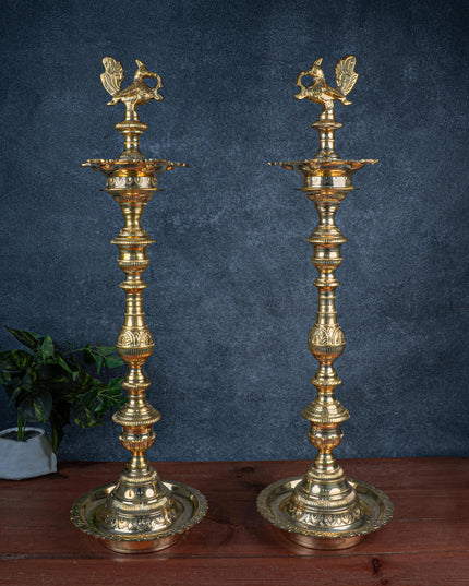 Brass Annapakshi Kuthu Vilakku - 30 inch - WL5408