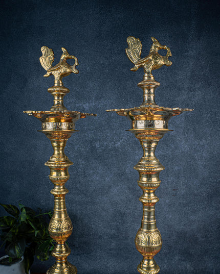 Brass Annapakshi Kuthu Vilakku - 30 inch - WL5408