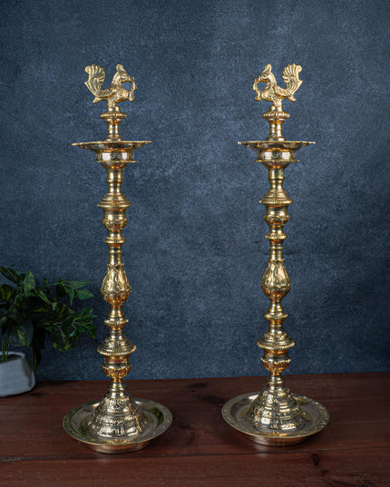 Brass Annapakshi Kuthu Vilakku - 28 inch - WL5409