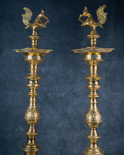 Brass Annapakshi Kuthu Vilakku - 39 inch - WL5410