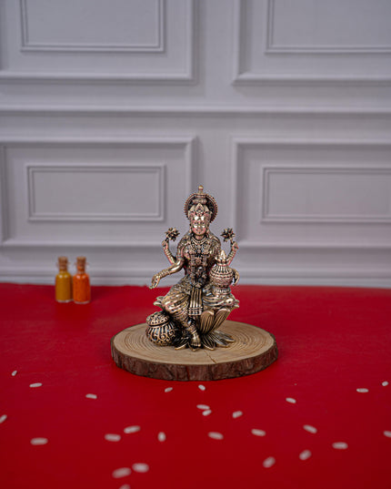 Brass Antique Lakshmi Idol - 4 inch - WL5413