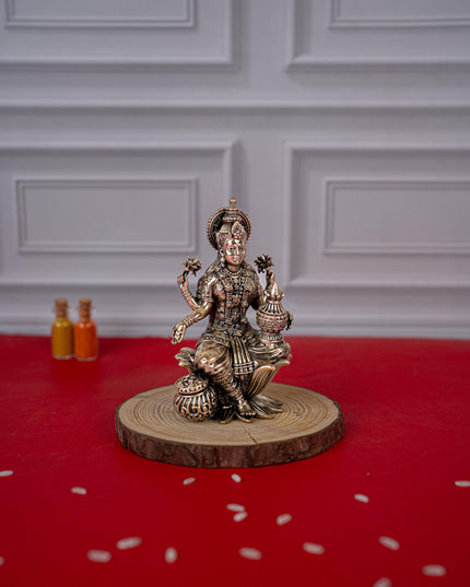 Brass Antique Lakshmi Idol - 4 inch - WL5413