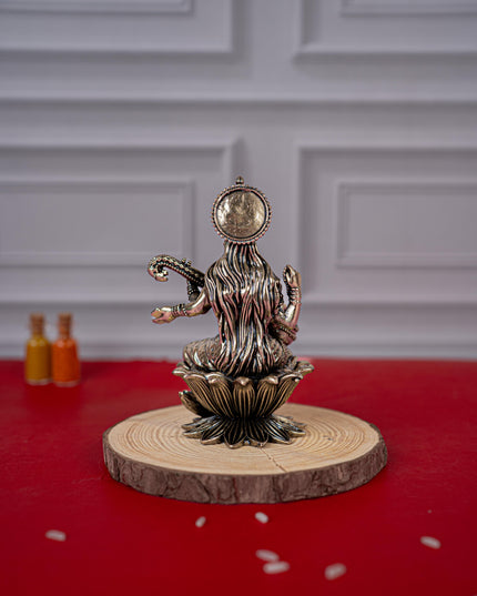 Brass Antique Saraswathi Idol - 4 inch - WL5414