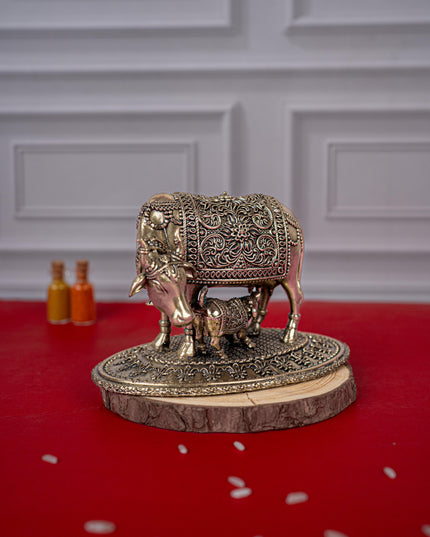 Brass Antique Cow & Calf Idol - 3 inch - WL5415