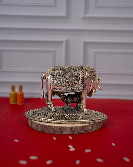 Brass Antique Cow & Calf Idol - 3 inch - WL5415