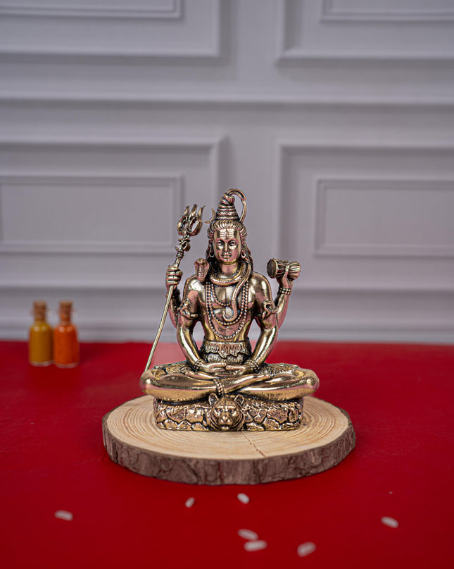 Brass Antique Shivan Idol - 4 inch - WL5416