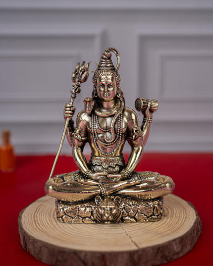 Brass Antique Shivan Idol - 4 inch - WL5416