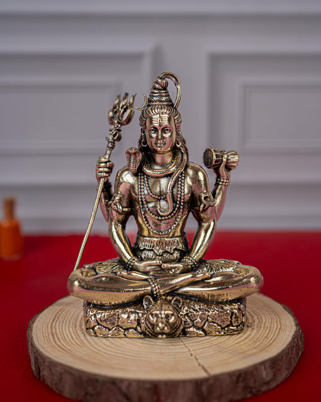 Brass Antique Shivan Idol - 4 inch - WL5416