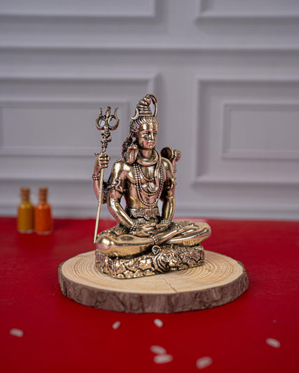 Brass Antique Shivan Idol - 4 inch - WL5416