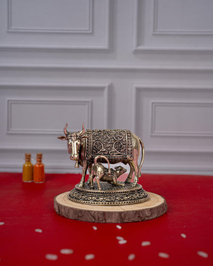 Brass Antique Cow & Calf Idol - 3 inch - WL5421