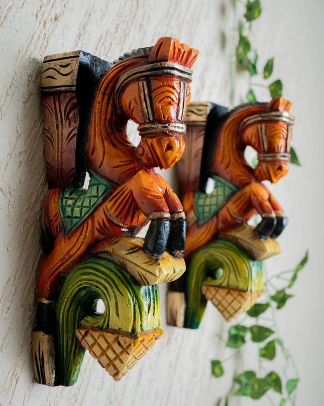 Wooden Carved Horse Bracket - 12 inch - Set of 2 - WL5424