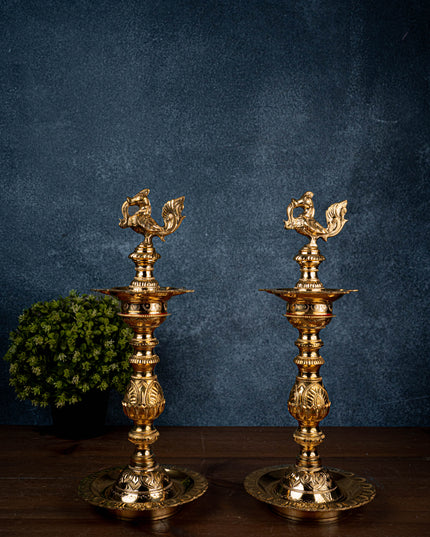 Brass Annapakshi Kuthu Vilakku - 15 inch - WL5428