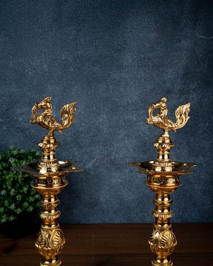 Brass Annapakshi Kuthu Vilakku - 15 inch - WL5428