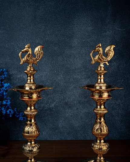 Brass Annapakshi Kuthu Vilakku - 18 inch - WL5429