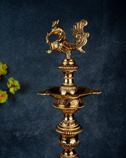 Brass Annapakshi Kuthu Vilakku - 23 inch - WL5430