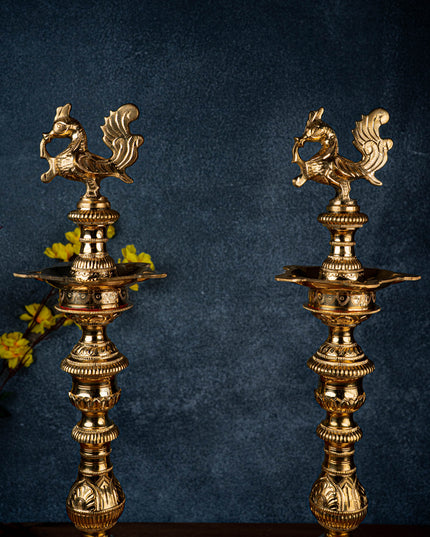 Brass Annapakshi Kuthu Vilakku - 23 inch - WL5430