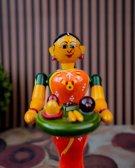 Kondapalli - Welcome Lady with Thambulam - 9 inch - WL5433