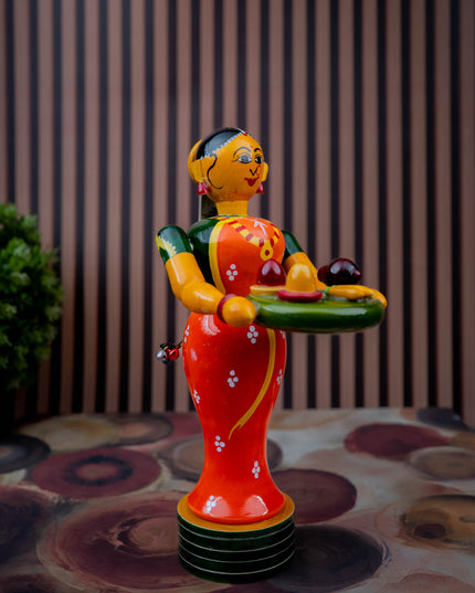 Kondapalli - Welcome Lady with Thambulam - 9 inch - WL5433