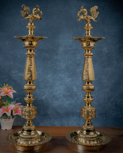 Brass Annapakshi Kuthu Vilakku - 27 Inch - WL5435