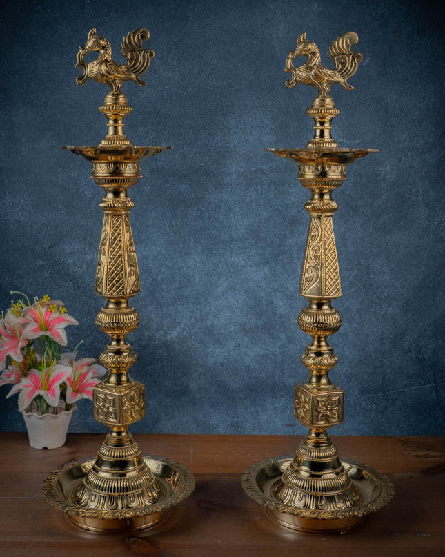 Brass Annapakshi Kuthu Vilakku - 27 Inch - WL5435