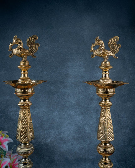 Brass Annapakshi Kuthu Vilakku - 27 Inch - WL5435
