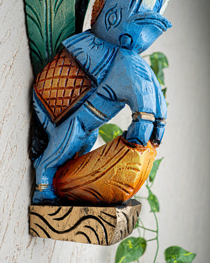 Wooden Carved Elephant Bracket - 12 inch - Set of 2 - WL5436