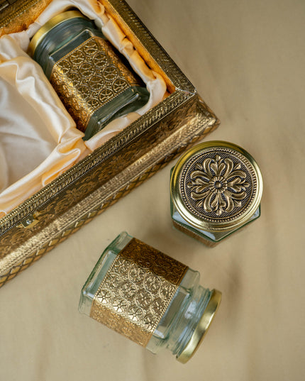 Oxidized 3 Jar Dry Fruit Box - WL5446