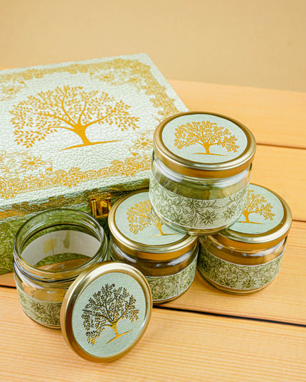Decorative 4 Jar Dry Fruit Box - WL5447