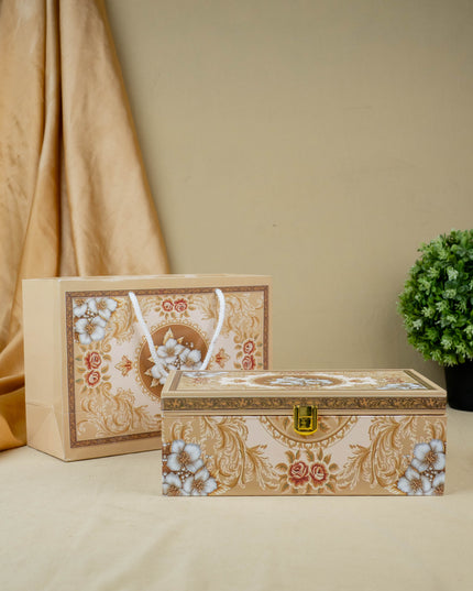 Decorative 2 Jar Dry Fruit Box with Bag - WL5448