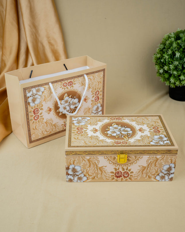 Decorative 2 Jar Dry Fruit Box with Bag - WL5448