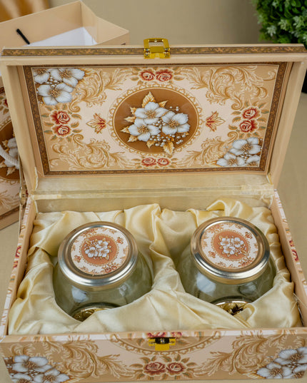 Decorative 2 Jar Dry Fruit Box with Bag - WL5448