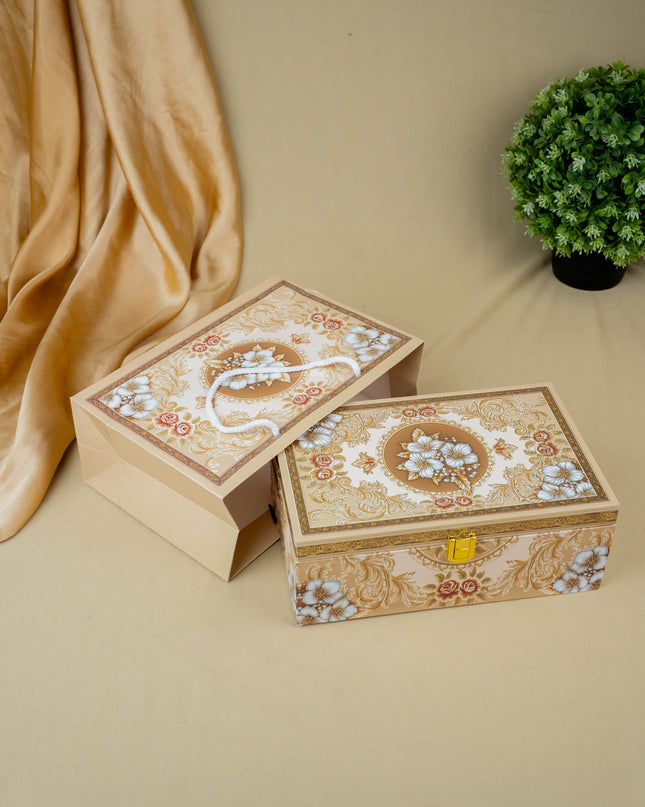 Decorative 2 Jar Dry Fruit Box with Bag - WL5448