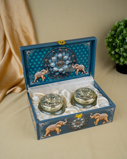 Decorative 2 Jar Dry Fruit Box - WL5449