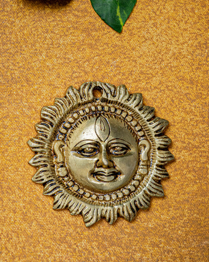 Brass Sun Face Wall Hanging - 3 inch - WL5451