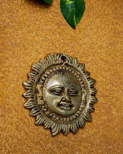 Brass Sun Face Wall Hanging - 3 inch - WL5451