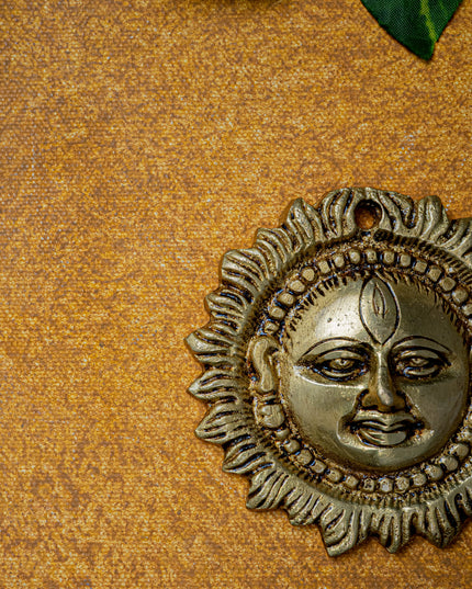 Brass Sun Face Wall Hanging - 3 inch - WL5451