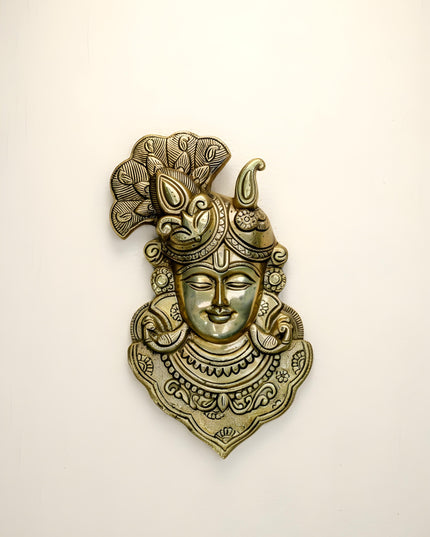 Brass Shreenathji Wall Hanging - 11 inch - WL5453