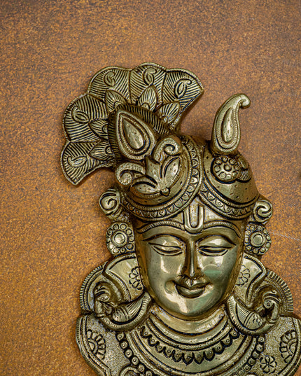 Brass Shreenathji Wall Hanging - 11 inch - WL5453