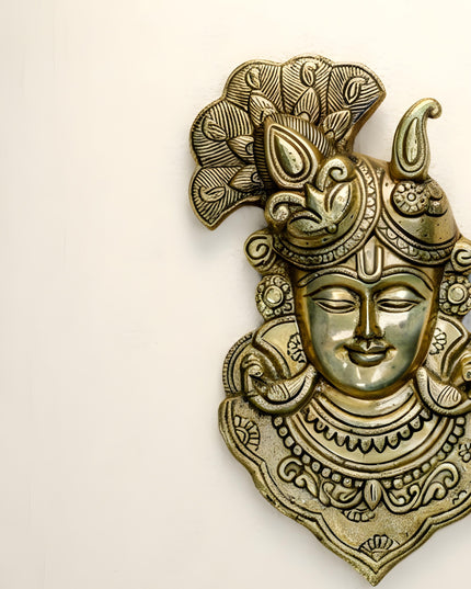 Brass Shreenathji Wall Hanging - 11 inch - WL5453