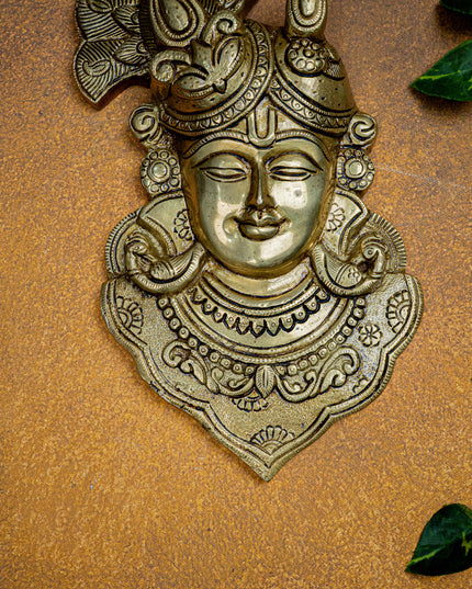 Brass Shreenathji Wall Hanging - 11 inch - WL5453