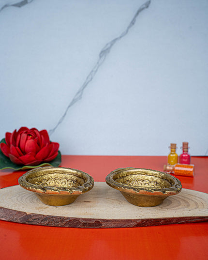 Brass Diya - Set of 2 - 3 inch - WL5455