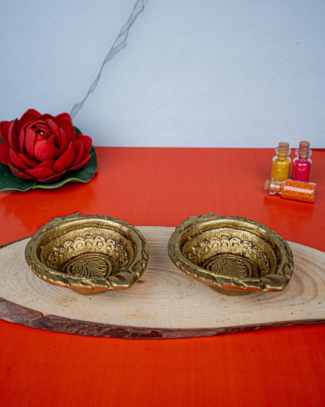 Brass Diya - Set of 2 - 3 inch - WL5455